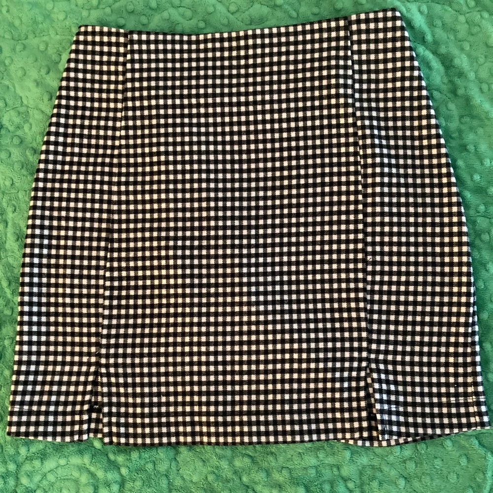 Black and white checkered skirt